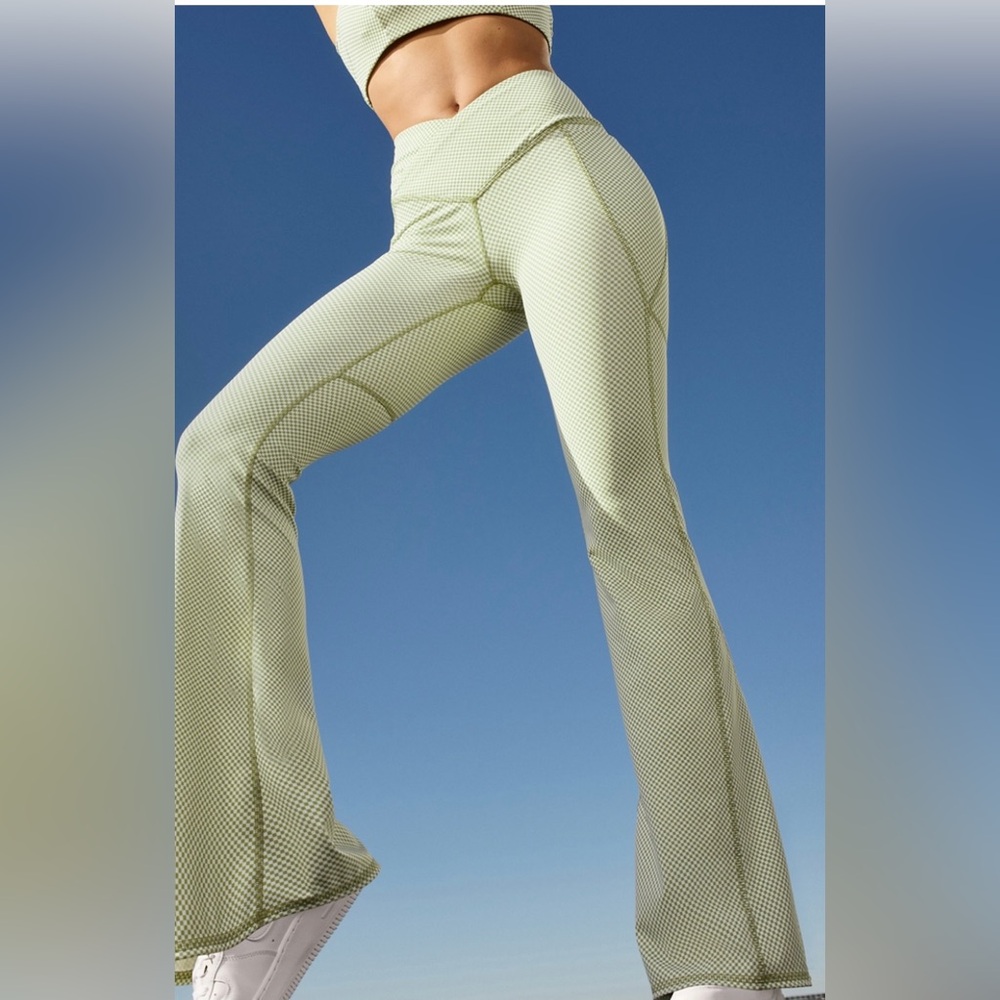 NWT fabletics checkered cross over flare